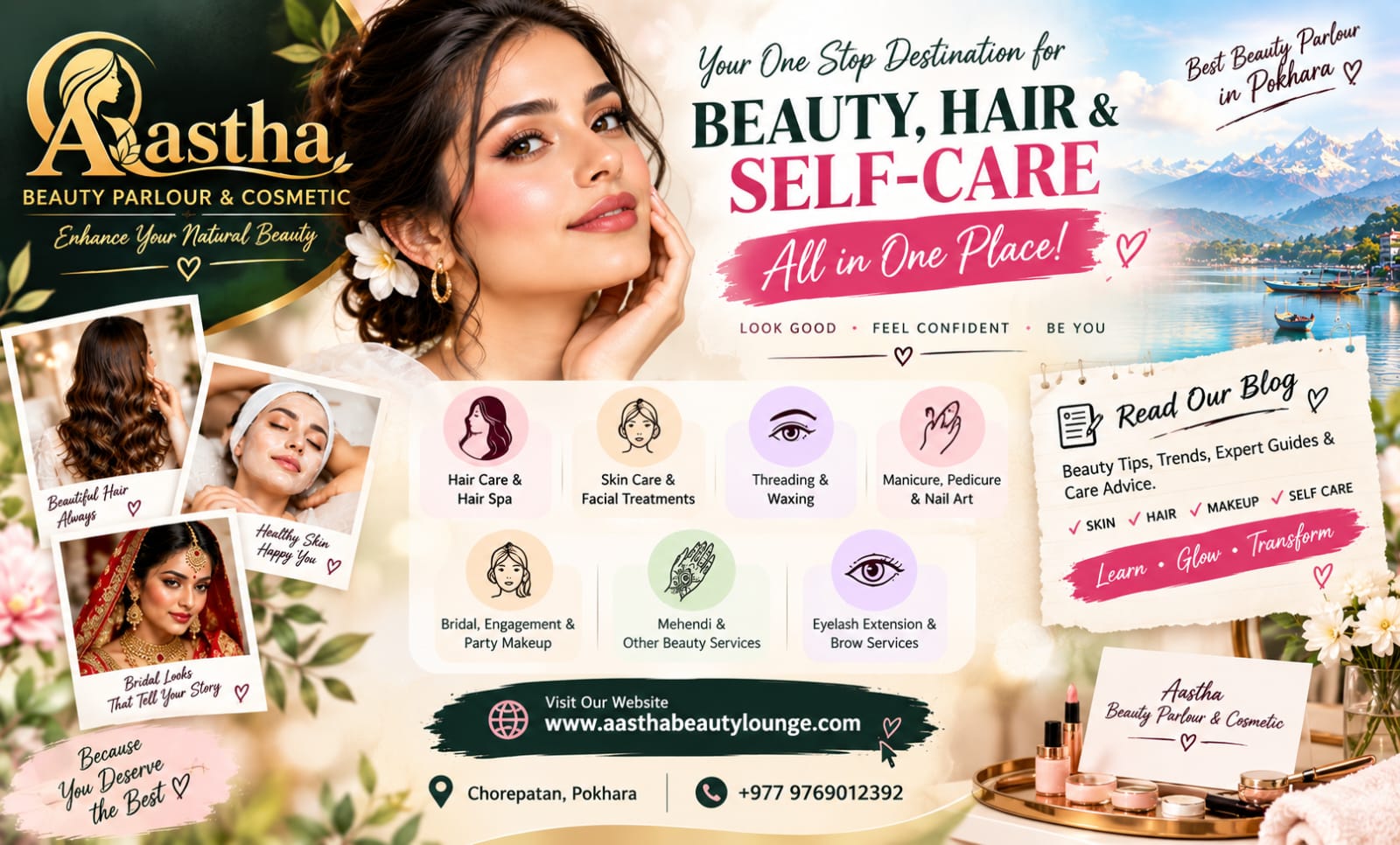 Best Makeup Artist in Pokhara – Bridal, HD, Airbrush, Party and Engagement Makeup at Aastha Beauty Parlour & Cosmetic Chorepatan