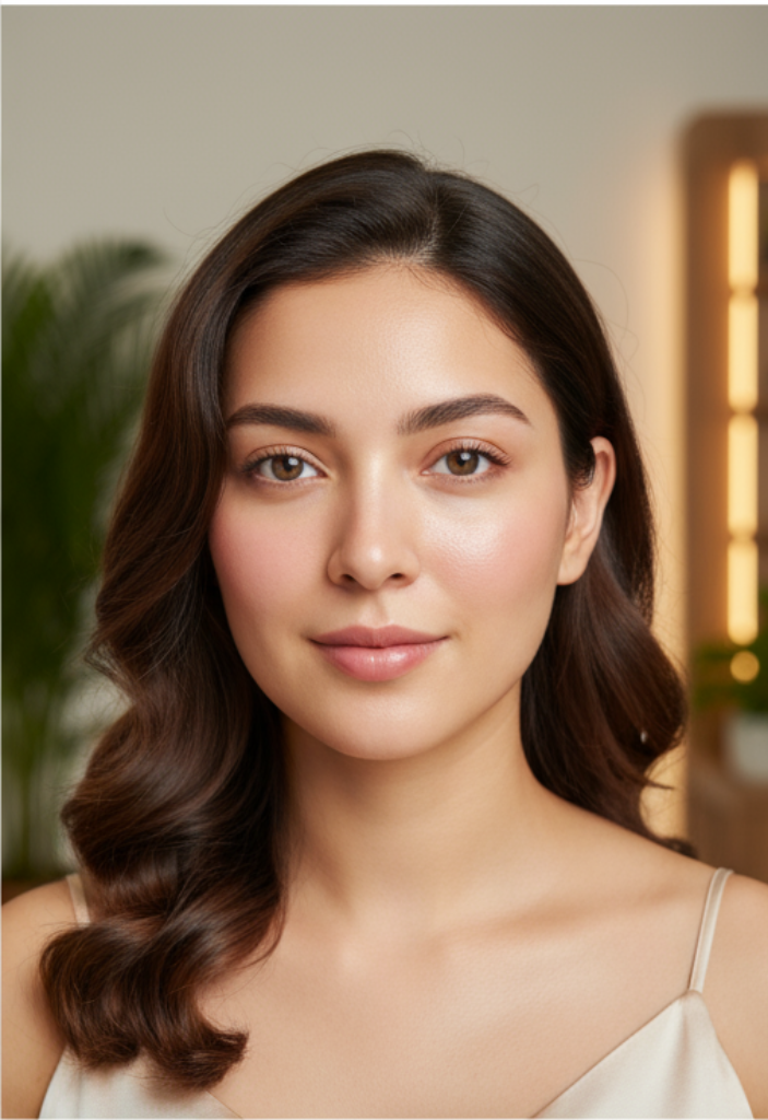 After Ayurvedic treatment at Pokhara beauty salon