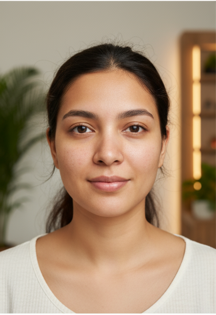 Before Ayurvedic treatment at Pokhara beauty salon