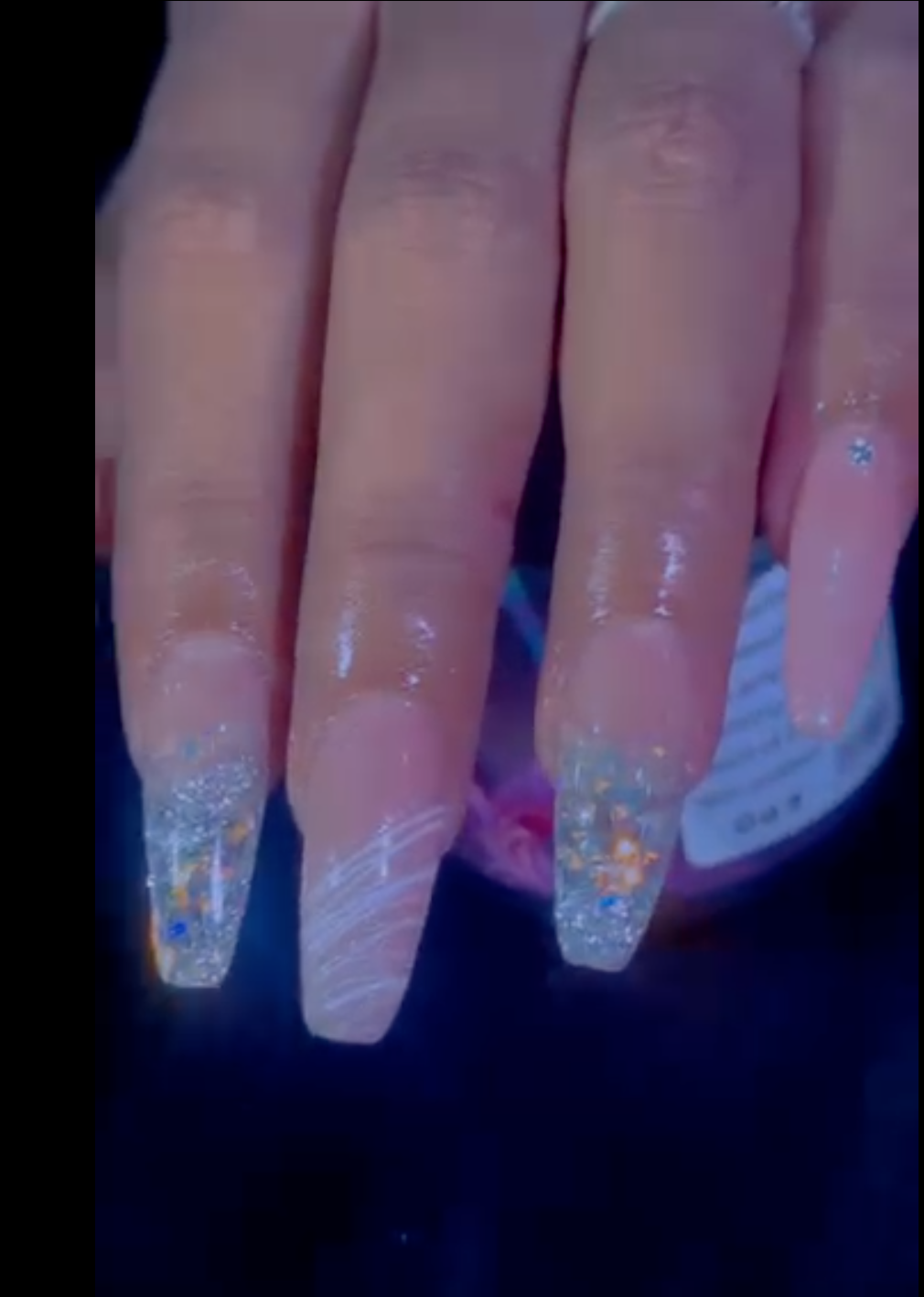 Gel nail extensions at Lakeside beauty salon Pokhara